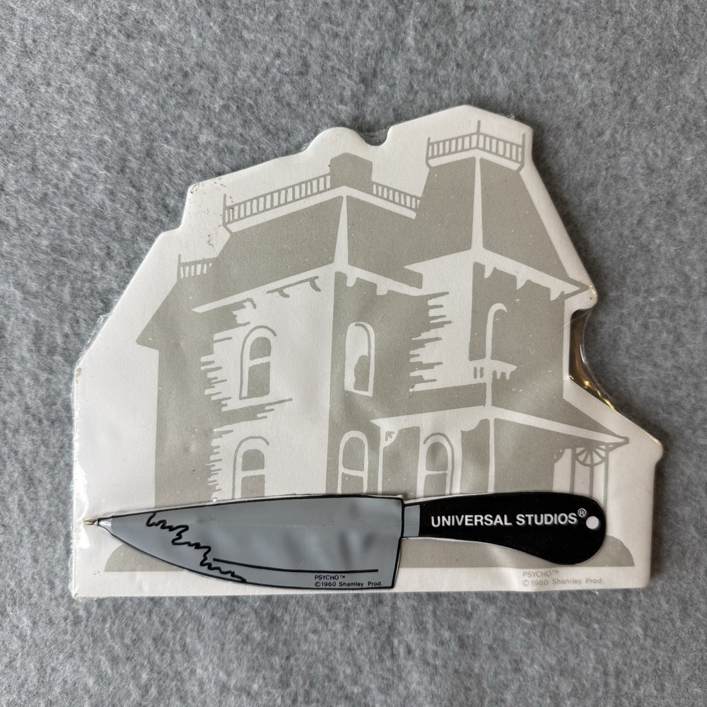 Vintage Universal Studios 1960 Psycho Thriller Bates Motel Notepad Knife Pen Pad